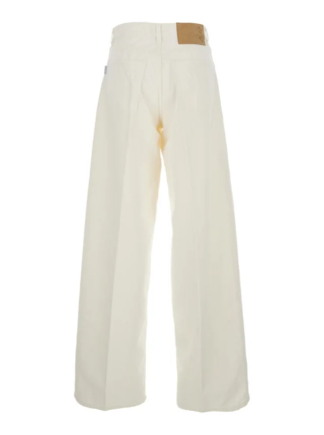 HAIKURE White Jeans with Belt Loops and Logo Patch on the Back in Denim Woman in White, photo 3 of 6 from Gaudenzi Boutique