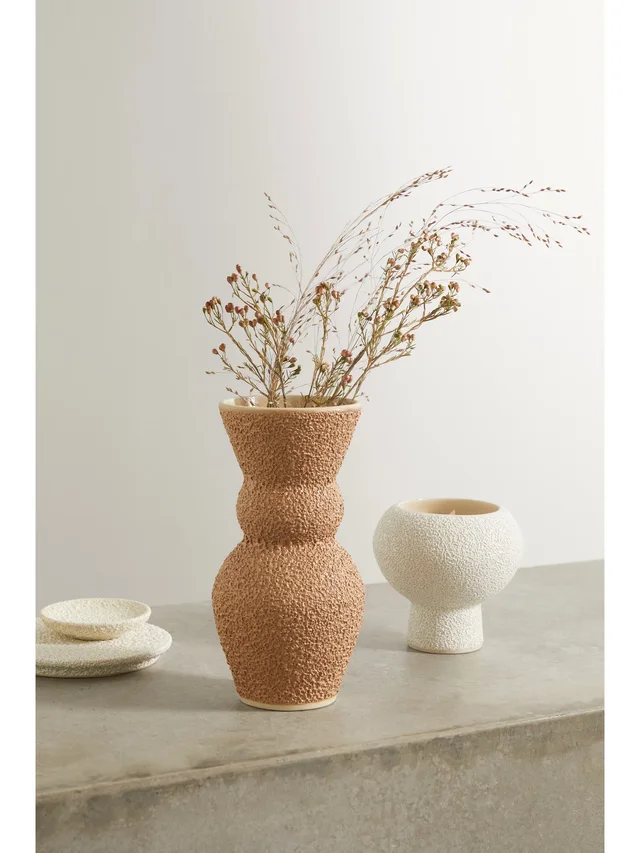 MARLOE MARLOE + NET SUSTAIN Lucie glazed ceramic vase in Beige, photo 2 of 2 from NET-A-PORTER (Canada)
