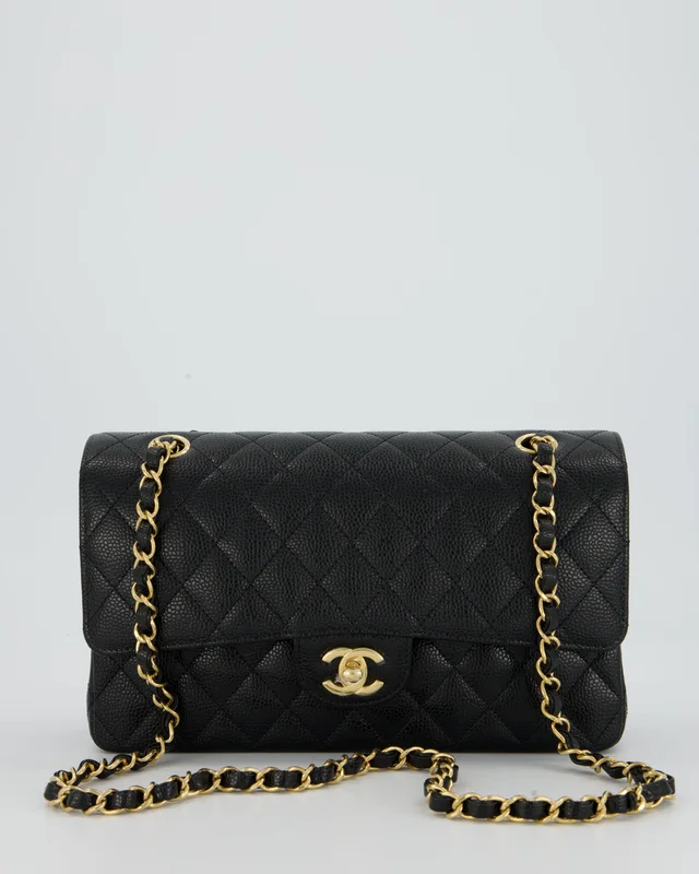 Chanel Black Classic Medium Double Flap Bag from Sellier