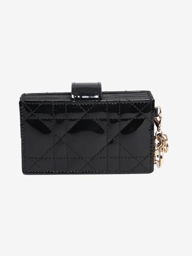 Black Lady Dior patent card holder in Black Patent leather from Sign of the Times