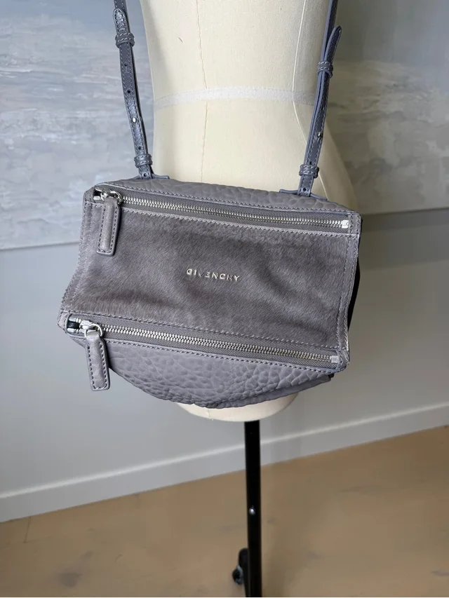 Givenchy Pony & Pebbled Leather Crossbody Pandora in gray Leather from Poshmark