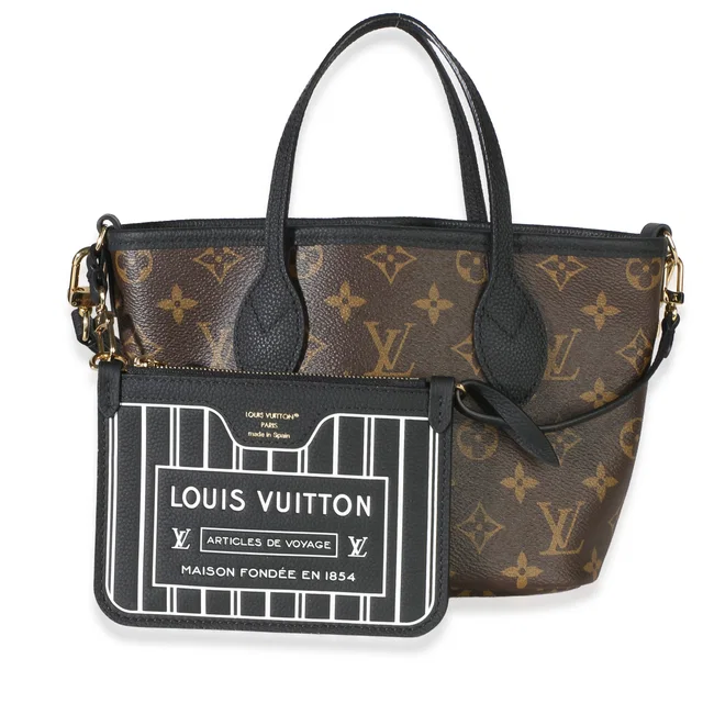 Louis Vuitton Black Monogram Canvas Neverfull Bandouliere Inside Out BB in Black Coated canvas from myGemma