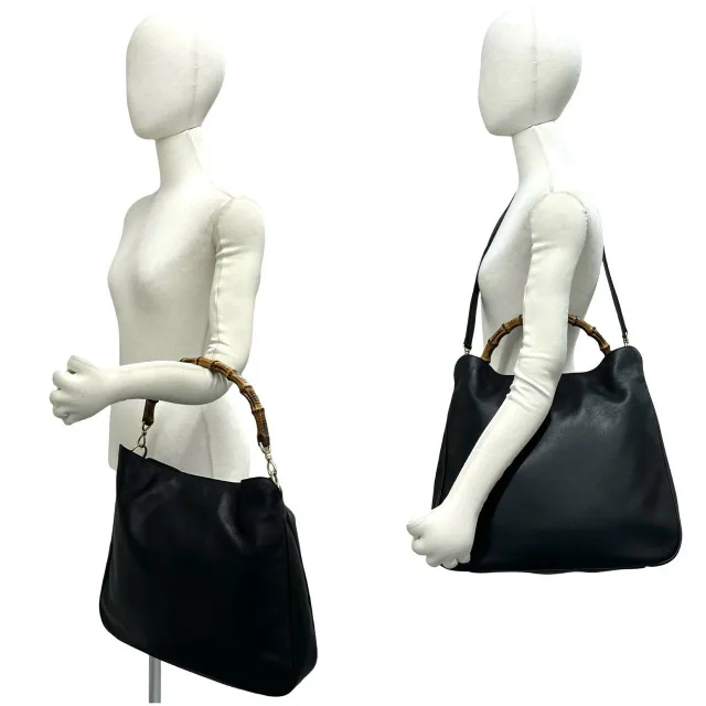 Gucci Bamboo Leather 2way Bag in Black Leather from LuxUness, photo 2 of 10