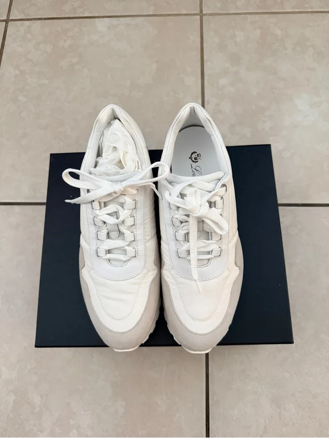 Loro Piana Women’s Off-White And Cream Lace-Up Sneakers in white Suede from Poshmark