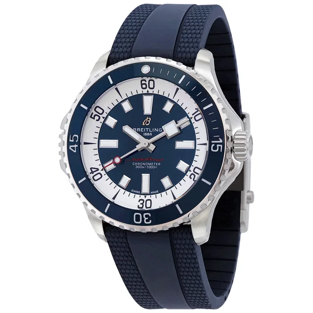 Breitling Superocean Automatic Chronometer Blue Dial Mens Watch A17378E71C1S1 in silver|blue|gray Ceramic from Jomashop.com