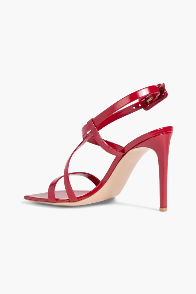 Gianvito Rossi Lindsay Leather Sandals in Red, photo 3 of 4 from THE OUTNET
