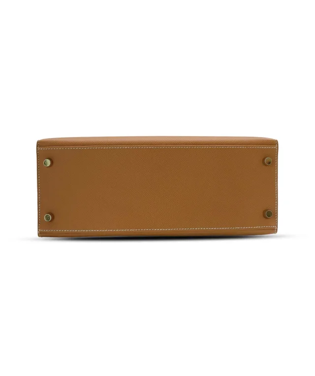 Hermès Kelly 28 Gold/ GHW Cochevel in Gold Leather from Luxury Promise, photo 6 of 14