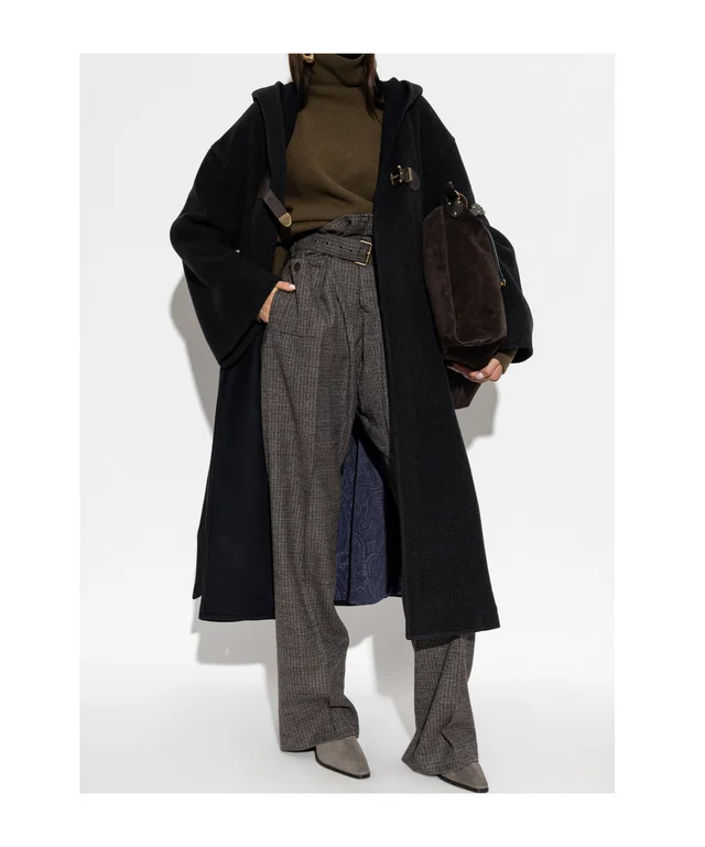 Etro wool-blend coat with hood and belt, photo 4 of 4 from SENSER