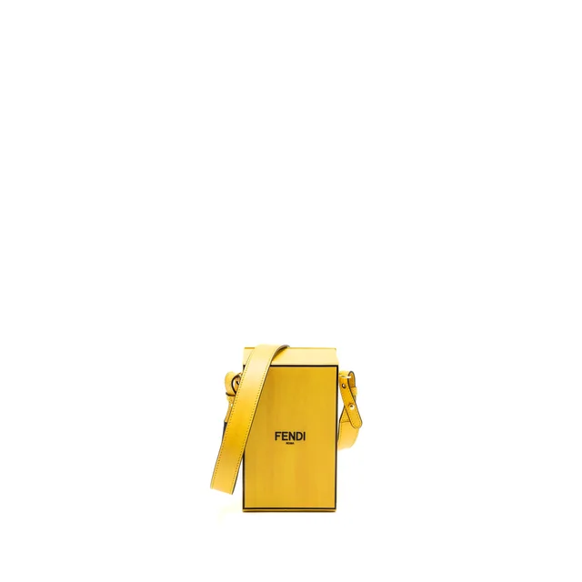 Fendi Vertical box bag calfskin yellow GHW in Yellow Calfskin from EMIER