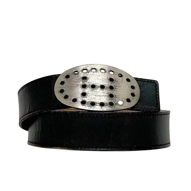 Hermès Belt Black Brown Evelyne Waist 94 30 Box Calf Togo Perforated Logo Buckle in Black Togo leather from The Reluxe