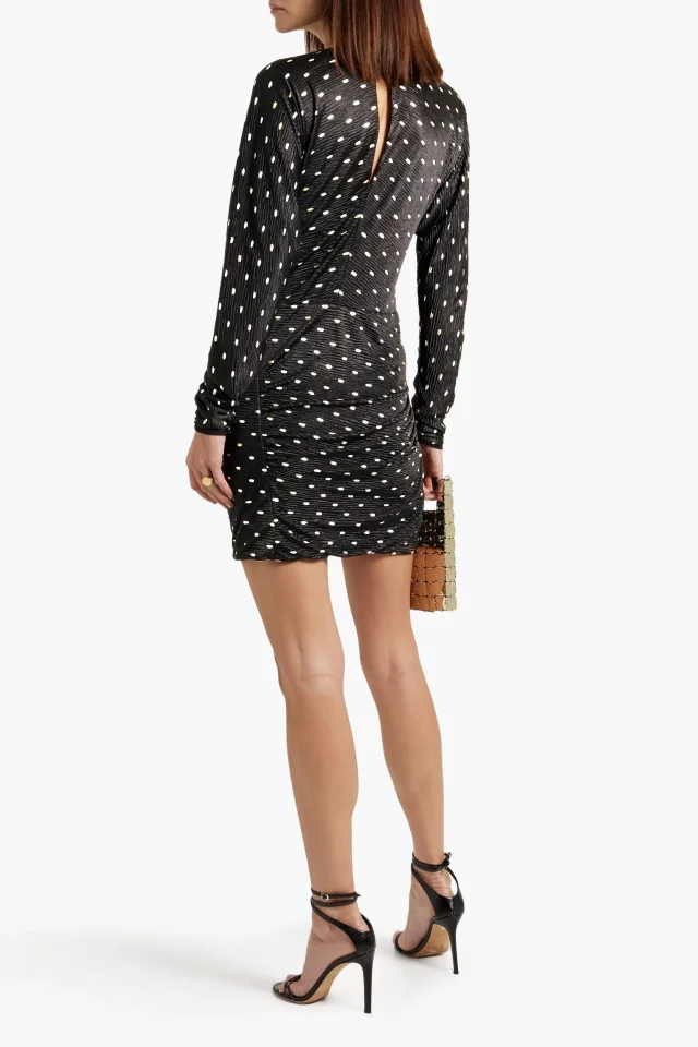 Iro Rohana Ruched Fil Coupé Jacquard Mini Dress in Black, photo 3 of 4 from THE OUTNET