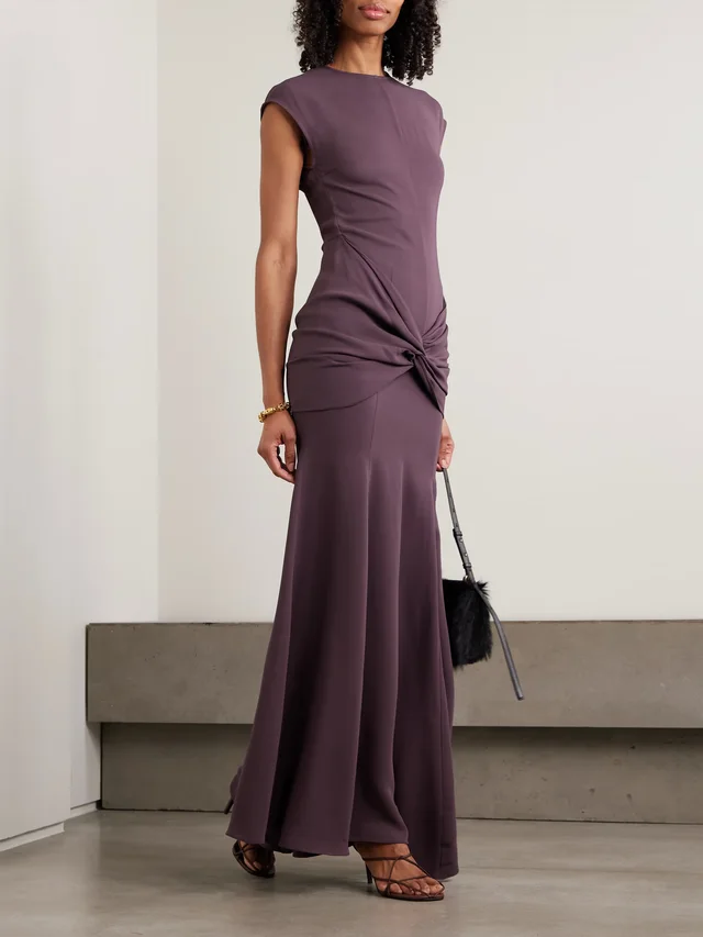 TOVE Ames knotted draped stretch-jersey maxi dress in Purple, photo 2 of 2 from NET-A-PORTER (Canada)