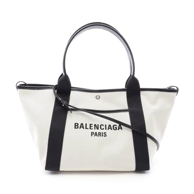 Balenciaga BIARRITZ Canvas Leather Tote Bag in Canvas from LuxUness