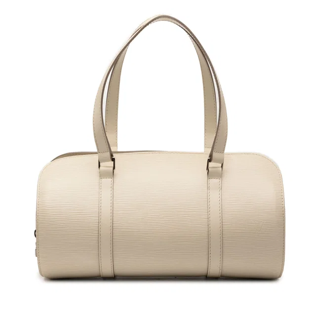 White Louis Vuitton Epi Soufflot Handbag in White Leather from Designer Revival