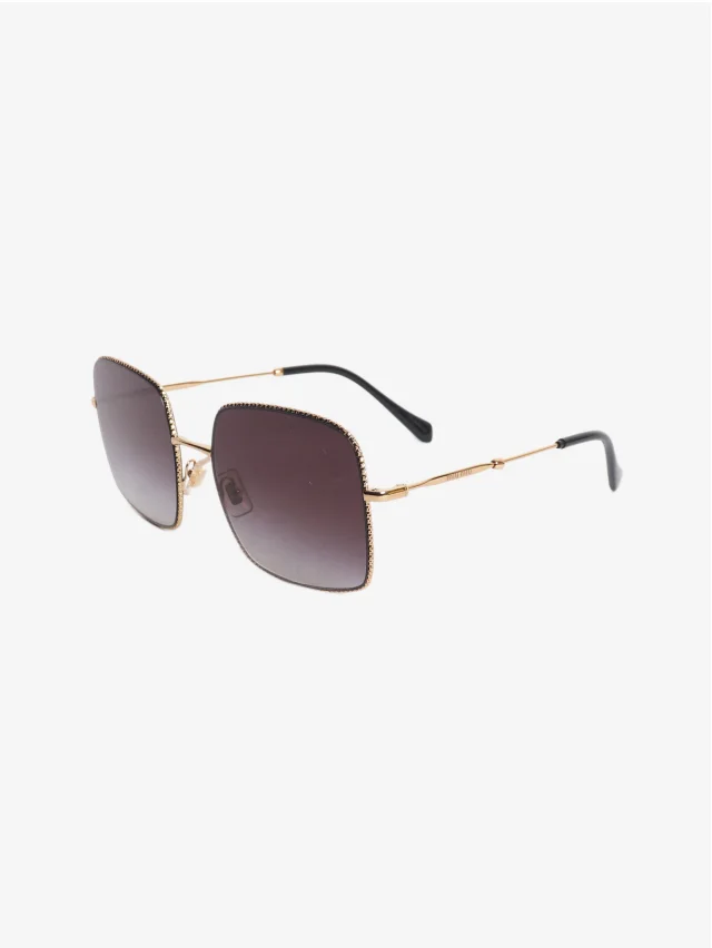 Miu Miu Black and gold square frame sunglasses in Black from Sign of the Times, photo 2 of 8