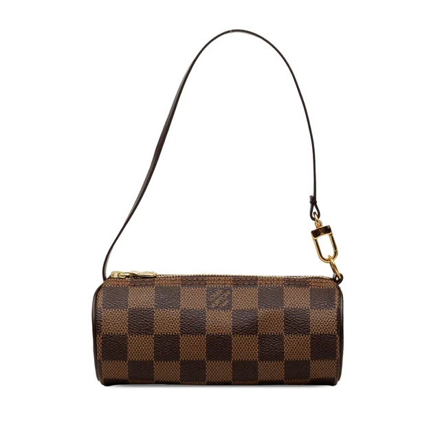 Brown Louis Vuitton Damier Ebene Papillon Pochette Handbag in Brown Canvas from Designer Revival