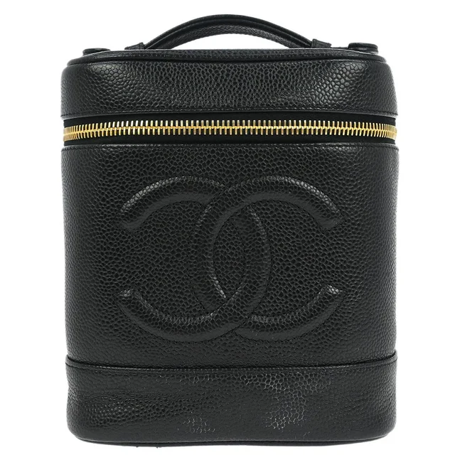 Chanel 1997-1999 Black Caviar Skin Timeless Vanity Handbag in Black Caviar leather from AMORE Vintage Tokyo