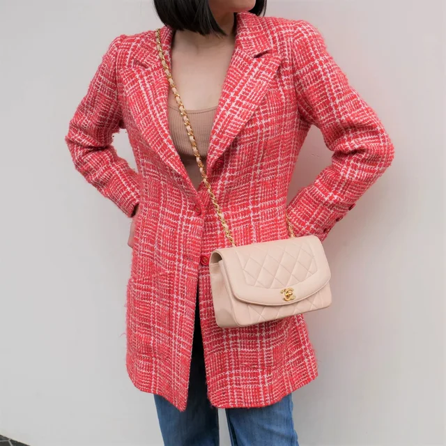 Chanel 1997 checked tweed blazer #40 in Tweed from AMORE Vintage Tokyo
