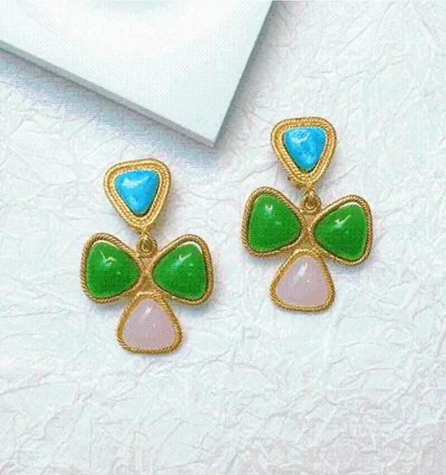 Chanel Multicolor Glass Shoulder Clip-on Earrings in Multicolor from Luxury Promise