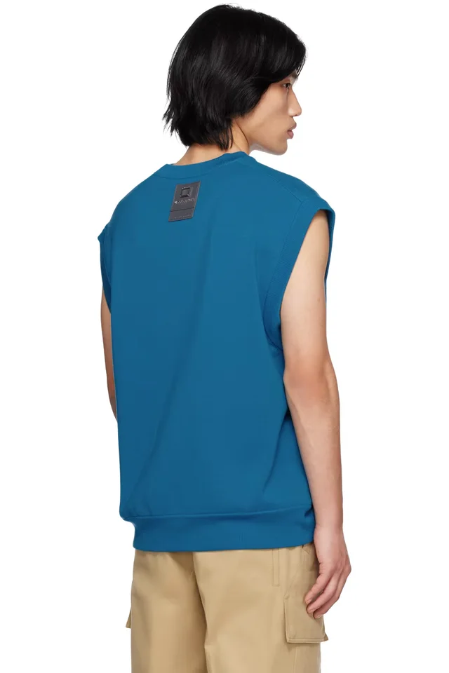 WOOYOUNGMI Blue V-Neck Vest, photo 3 of 4 from SSENSE