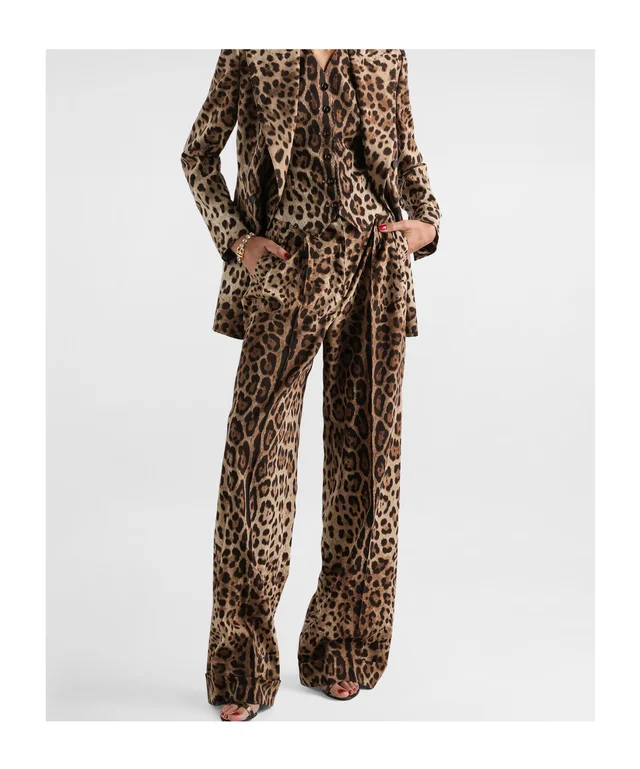 Dolce & Gabbana leo-print wool trousers, photo 2 of 5 from SENSER