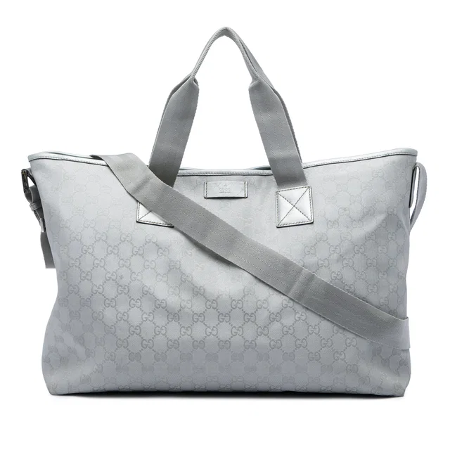 Grey Gucci GG Canvas Satchel in Grey Canvas from Designer Revival