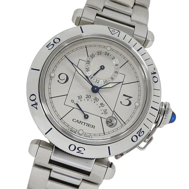 Cartier Watch Pasha Power Reserve GMT Date Automatic At Stainless Steel from The Reluxe