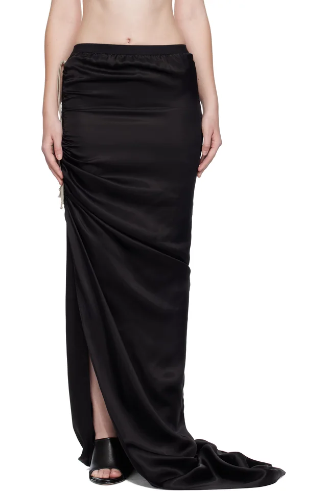 Rick Owens Black Concordians Edfu Maxi Skirt, image 1 of 1 from SSENSE
