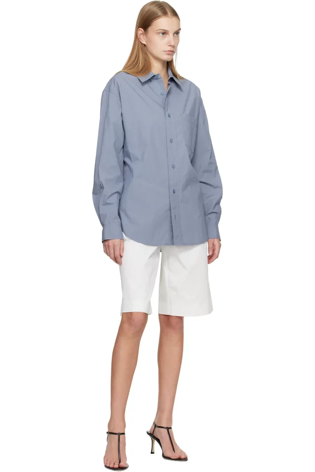 Matteau Blue Relaxed Shirt, photo 4 of 4 from SSENSE