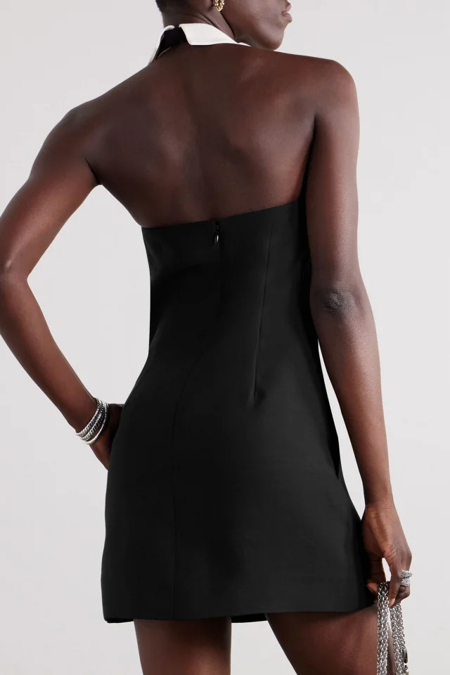 Valentino Garavani Wool and Silk-Blend Halterneck Mini Dress, photo 3 of 4 from THE OUTNET