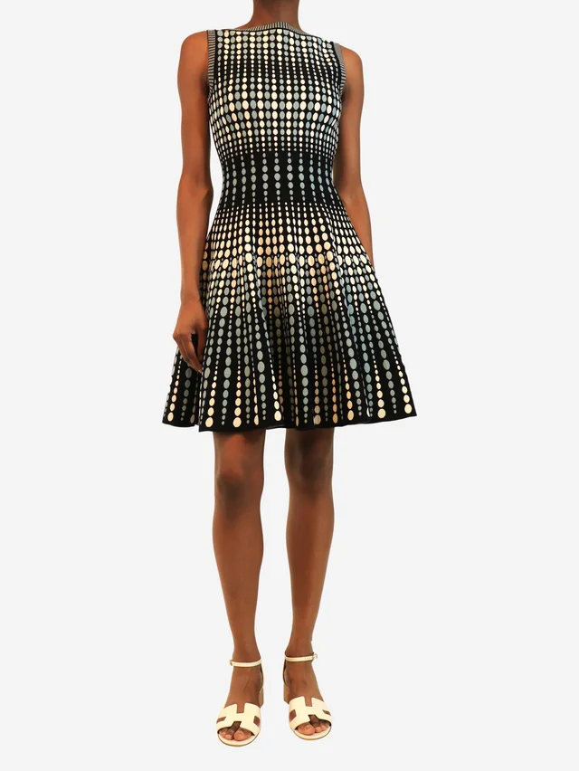Alaïa Blue sleeveless polka-dot dress - size UK 10 in Blue from Sign of the Times