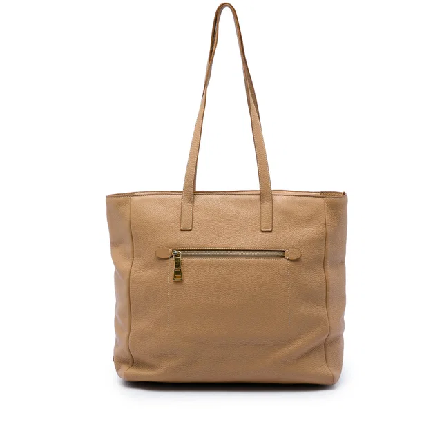 Brown Prada Vitello Daino Shopper Tote in Brown Leather from Designer Revival