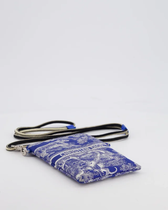 Dior 2021 Blue Technical Fabric Small Travel Crossbody Pouch with Animal Print Detail in Blue from Sellier, photo 6 of 7