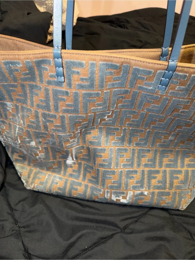 Fendi Blue Zucca Tote in blue|brown|neutral from Poshmark