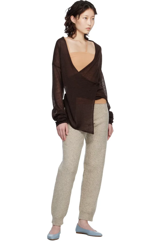Baserange Taupe Danube Lounge Pants, photo 4 of 4 from SSENSE