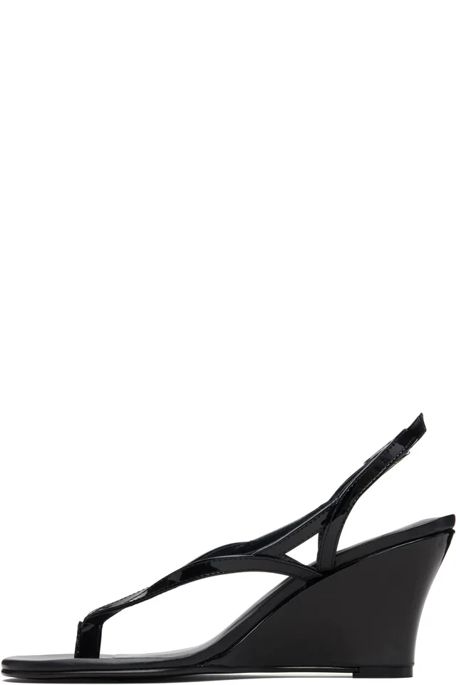 Gimaguas Black Wedge Heeled Sandals, photo 3 of 5 from SSENSE