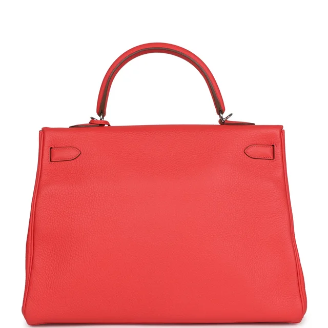 Hermès Retourne Kelly 35 Rose Jaipur Clemence Palladium Hardware in Pink Clemence leather from Madison Avenue Couture, photo 2 of 2