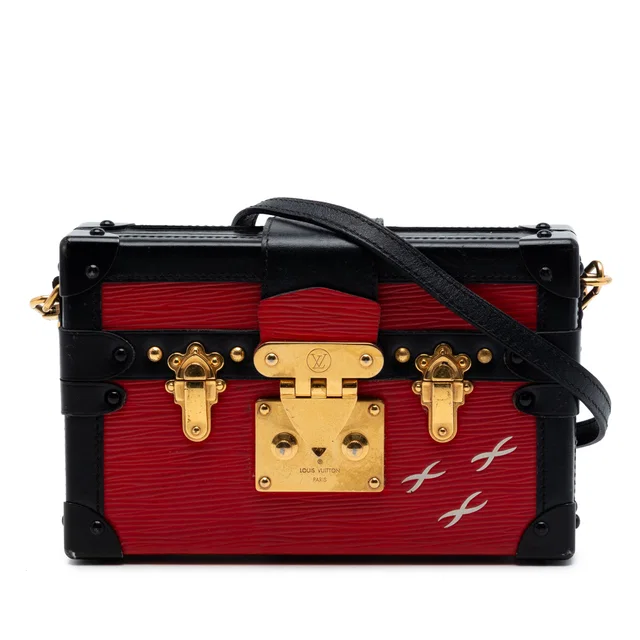 Red Louis Vuitton Epi Petit Malle Crossbody Bag in Red Leather from Designer Revival