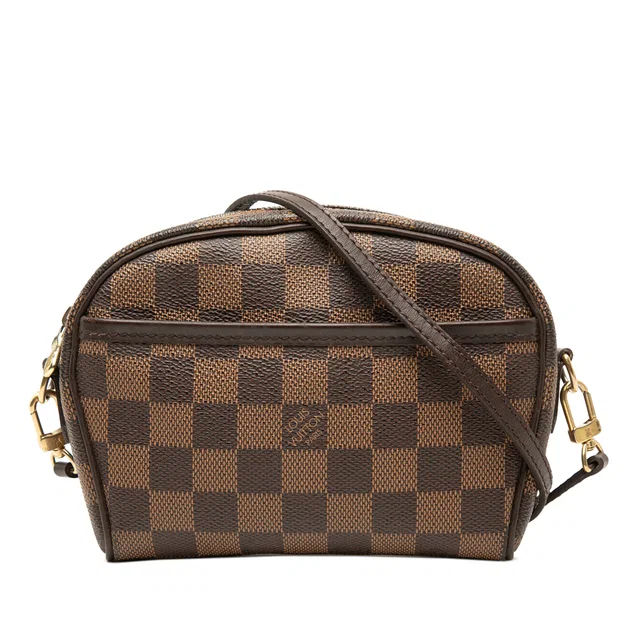 Brown Louis Vuitton Damier Ebene Ipanema Pochette Crossbody Bag in Brown Canvas from Designer Revival