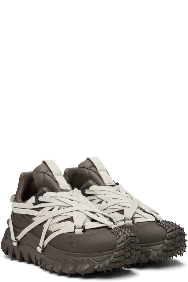 Moncler + Rick Owens Gray Trailgrip Megalace Sneakers, photo 4 of 5 from SSENSE