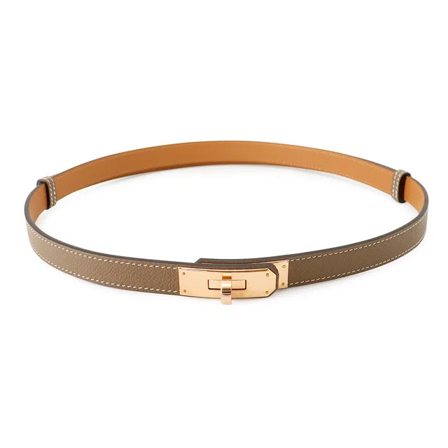 Hermès Kelly Belt Etoupe Epsom in Taupe Epsom leather from GALLERY RARE