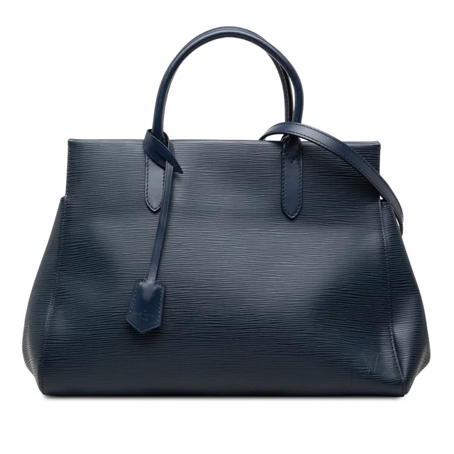Blue Louis Vuitton Epi Marly MM Satchel in Blue Leather from Designer Revival