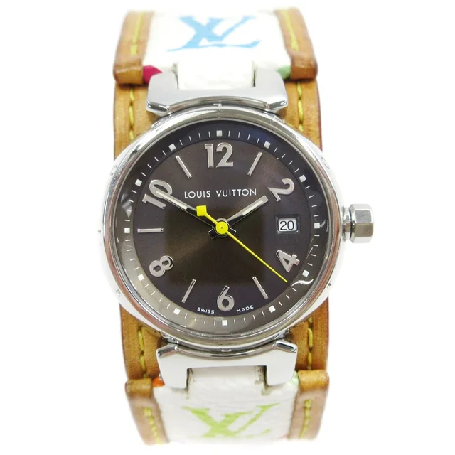 Louis Vuitton Q1211 Tambour Quartz Watch Multicolor in Multicolor Canvas from AMORE Vintage Tokyo