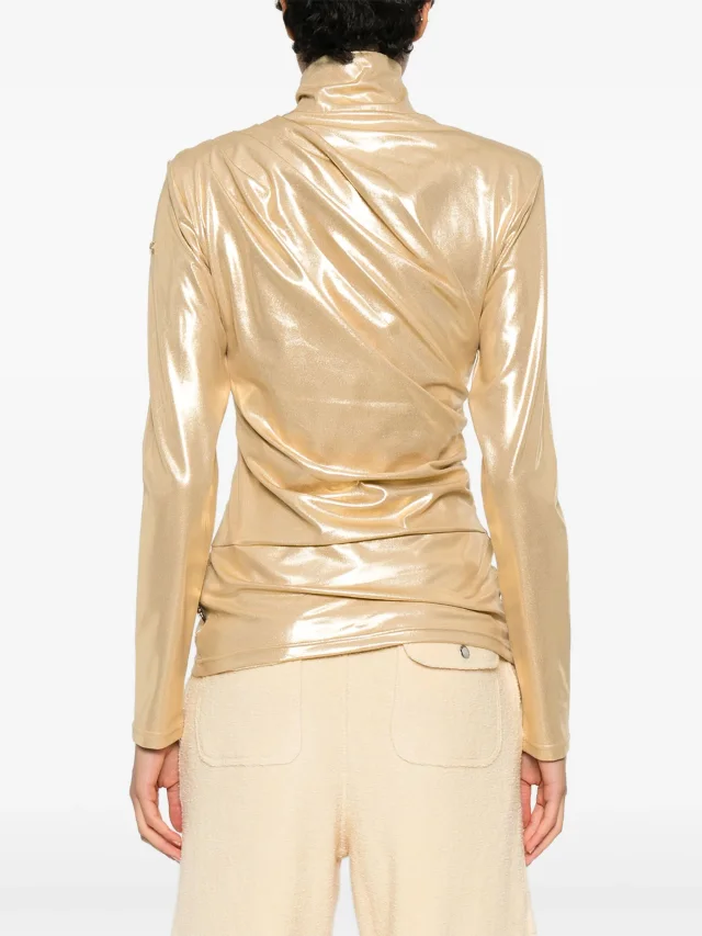 Goldbergh Solea zip ski top in Gold, photo 4 of 5 from FARFETCH
