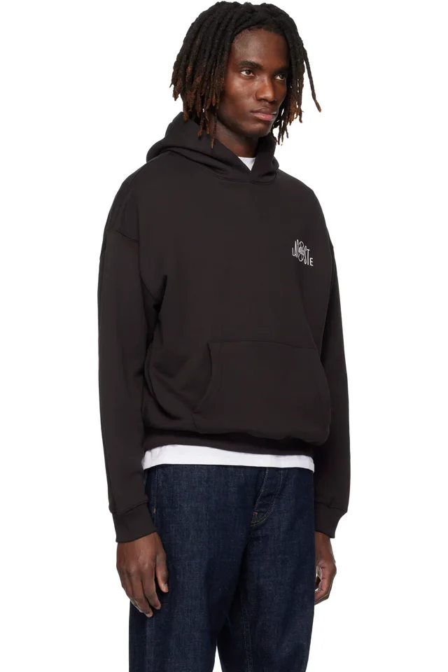 Lacoste Brown Multi Print Fleece Hoodie, photo 2 of 4 from SSENSE