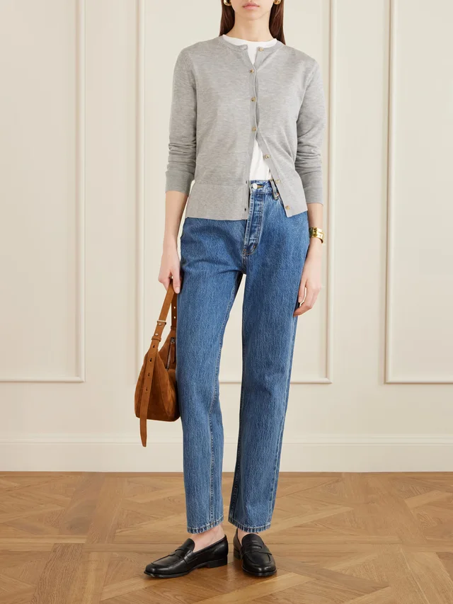 TOTEME Lyocell-blend cardigan in Grey, photo 2 of 2 from NET-A-PORTER (Canada)