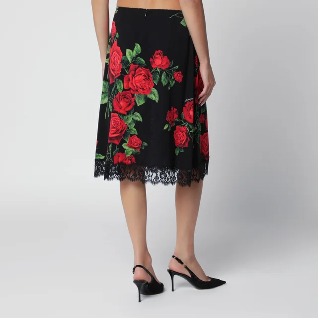 Dolce & Gabbana Rose Printed Midi Skirt, photo 6 of 8 from SENSER
