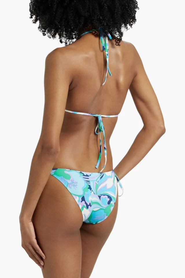 Melissa Odabash Key West Printed Bikini Briefs in Light blue, photo 3 of 4 from THE OUTNET