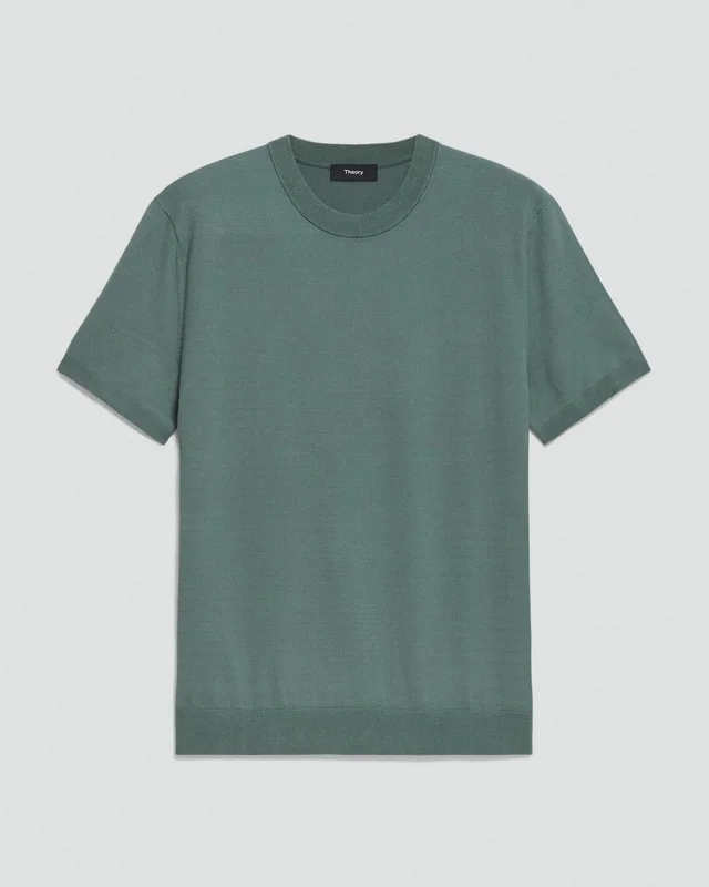 Theory Soris Tee in Light Bilen in LIGHT PINE GROVE 62% Viscose, 38% Polyester; Exclusive Of Elastic, photo 6 of 8 from Theory