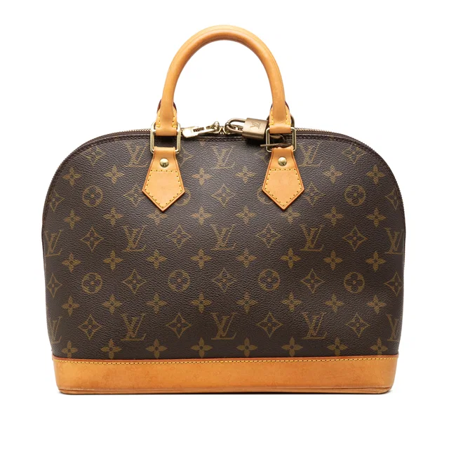 Brown Louis Vuitton Monogram Alma PM Handbag in Brown Coated canvas from Designer Revival
